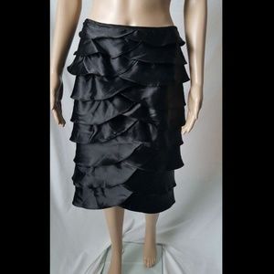 Elegant Missy Scarlett  Black Layered  Skirt sz 8